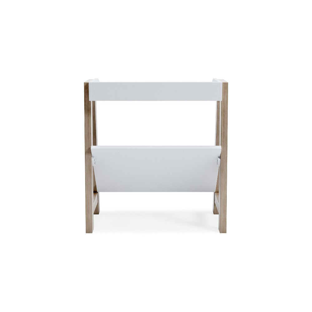 Ashley Arid Bookshelf Side Table | 29’’ | Gallery Rail | Light Brown | White BM327778