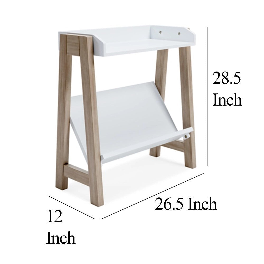 Ashley Arid Bookshelf Side Table | 29’’ | Gallery Rail | Light Brown | White BM327778