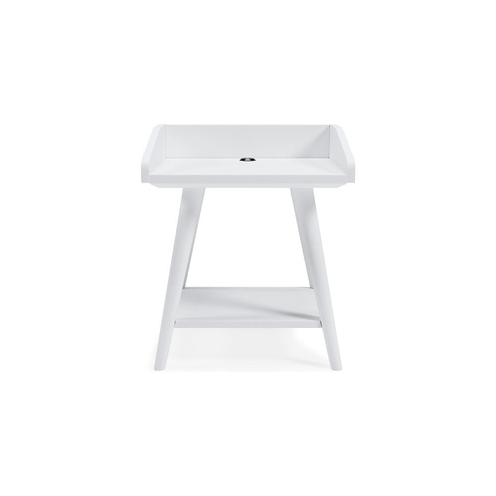 Ashley Arid Accent Table | 22’’ | Gallery Rail Tray Top | White Wood BM327779