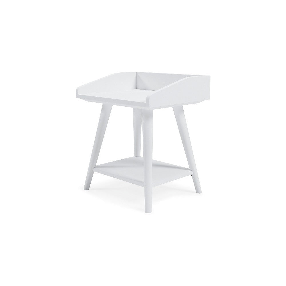 Ashley Arid Accent Table | 22’’ | Gallery Rail Tray Top | White Wood BM327779