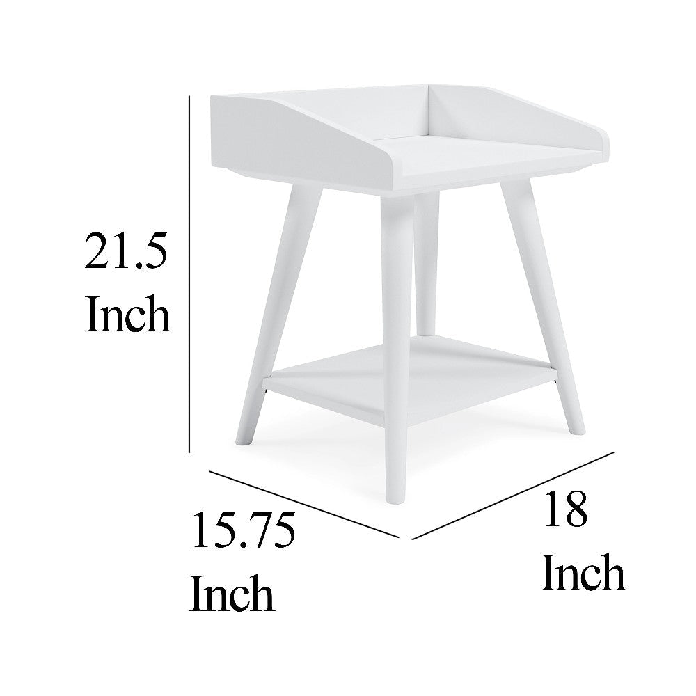 Ashley Arid Accent Table | 22’’ | Gallery Rail Tray Top | White Wood BM327779