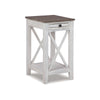 Ashley Accent Table | 1 Drawer and Shelf | USB Ports | 25" White Solid Wood