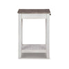 Ashley Accent Table | 1 Drawer and Shelf | USB Ports | 25’’ White Solid Wood BM327781