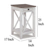 Ashley Accent Table | 1 Drawer and Shelf | USB Ports | 25’’ White Solid Wood BM327781