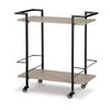 Ashley Serving Bar Cart | 32’’ Black Metal 2 Shelf | Bottle Holders BM327783