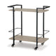 Ashley Serving Bar Cart | 32’’ Black Metal 2 Shelf | Bottle Holders BM327783
