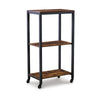 Ashley Serving Bar Cart | 2 Storage Shelves | 24" Black Metal Frame