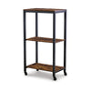 Ashley Serving Bar Cart | 2 Storage Shelves | 24’’ Black Metal Frame BM327786
