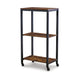 Ashley Serving Bar Cart | 2 Storage Shelves | 24’’ Black Metal Frame BM327786