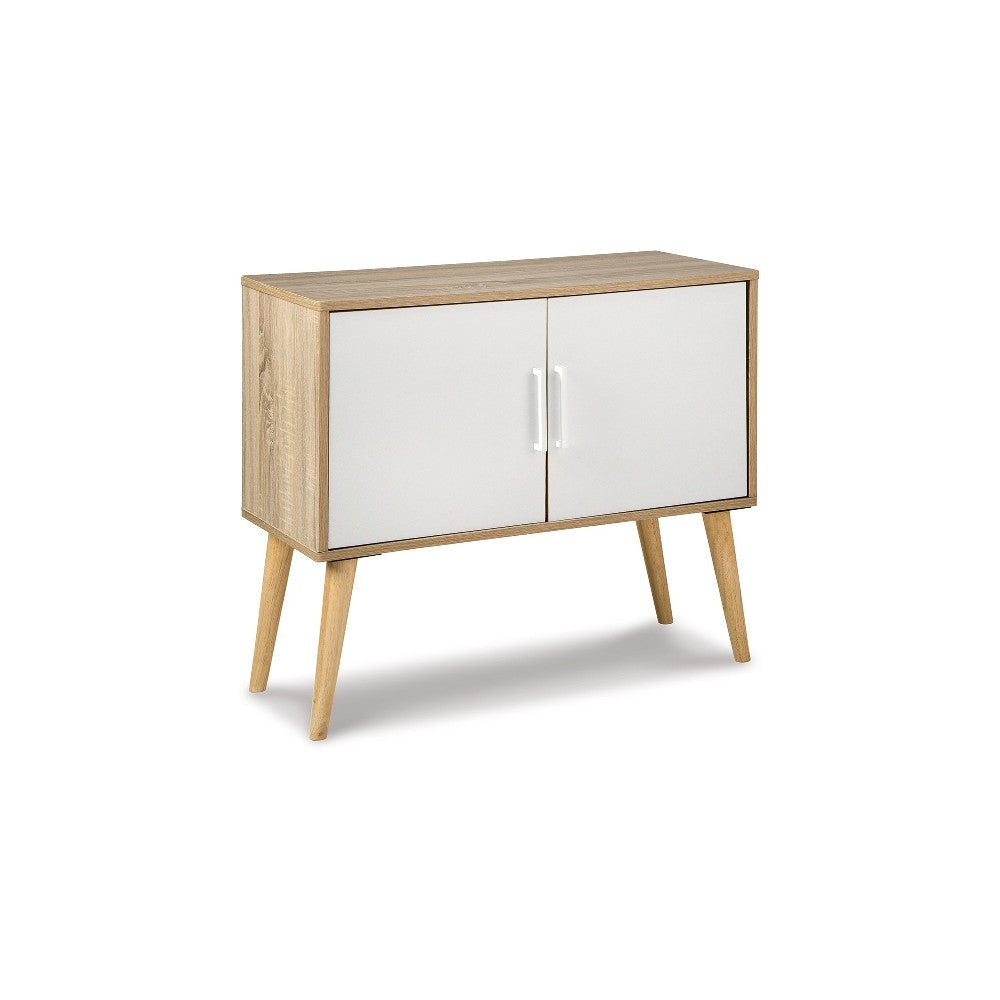 Ashley Kior Accent Cabinet Console | 2 Doors w Adjustable Shelf | White 32"