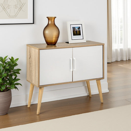 Ashley Kior Accent Cabinet Console | 2 Doors w Adjustable Shelf | White 32"
