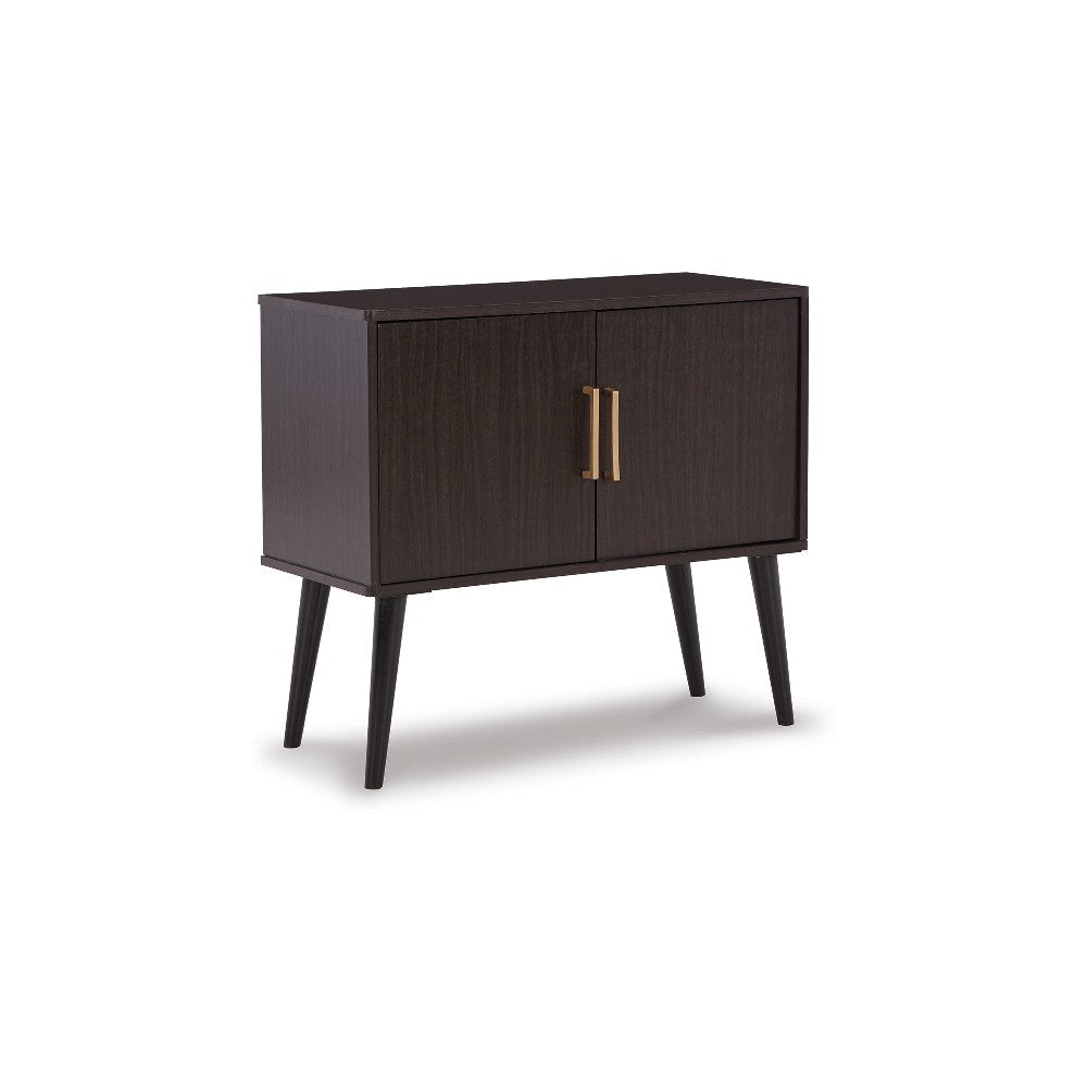 Ashley Kior Accent Cabinet | 2 Doors w Adjustable Shelf | Dark Brown 32"