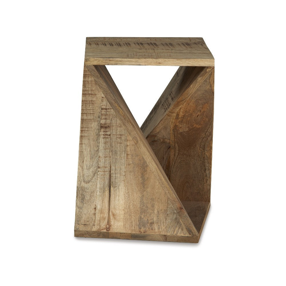 Ashley Axoi Accent Side End Table | Real Wood Twist | 14’’ | Distressed Brown BM327790