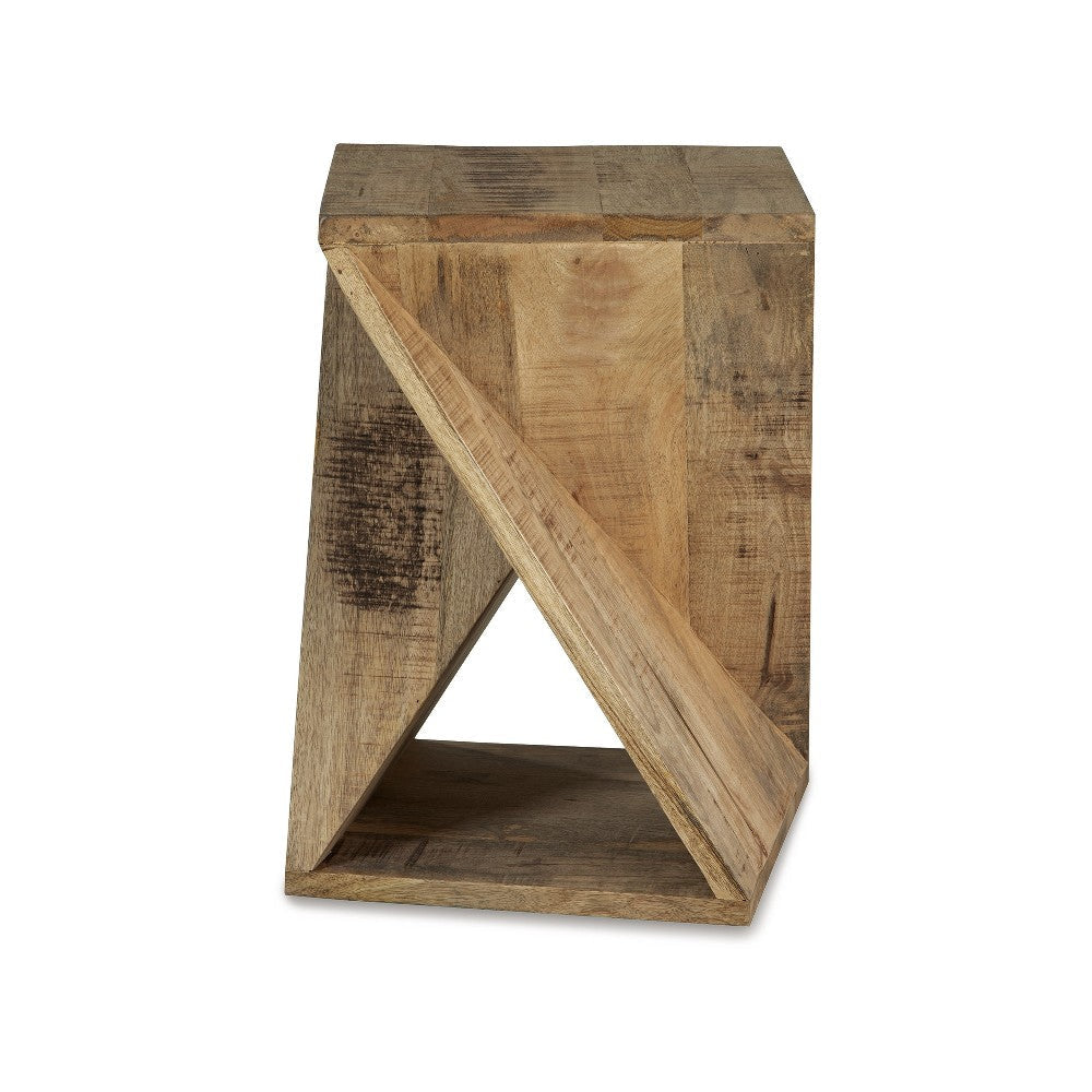 Ashley Axoi Accent Side End Table | Real Wood Twist | 14’’ | Distressed Brown BM327790