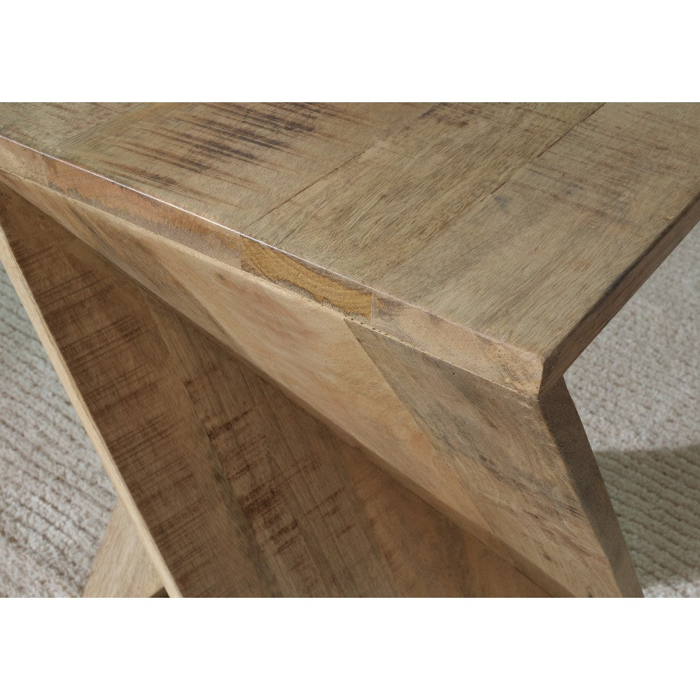 Ashley Axoi Accent Side End Table | Real Wood Twist | 14’’ | Distressed Brown BM327790