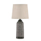 Ashley Table Lamp Set of 2 | Beige Drum Shade | Black Hammered Motif Metal BM327795