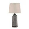 Ashley Table Lamp Set of 2 | Beige Drum Shade | Black Hammered Motif Metal BM327795
