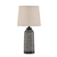 Ashley Table Lamp Set of 2 | Beige Drum Shade | Black Hammered Motif Metal BM327795