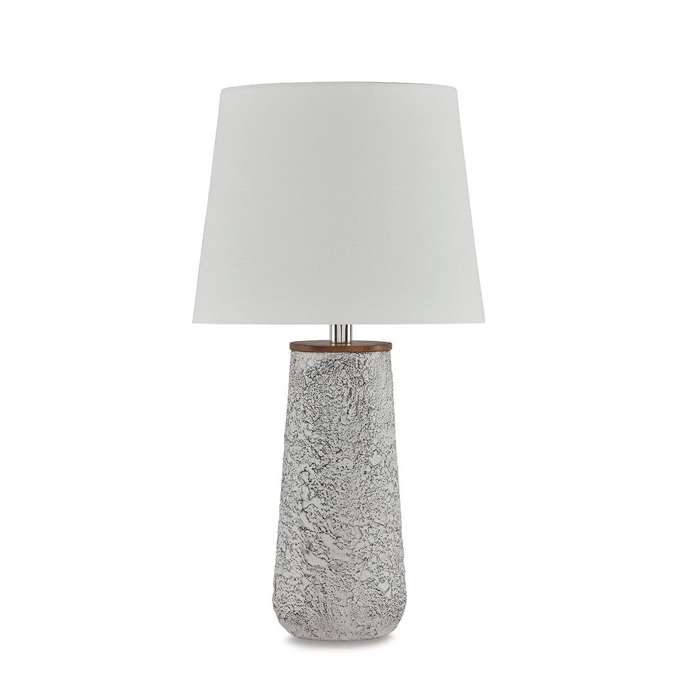 Ashley Roe Table Lamp Set of 2 | Antique White Textured Metal | Drum Shade BM327796
