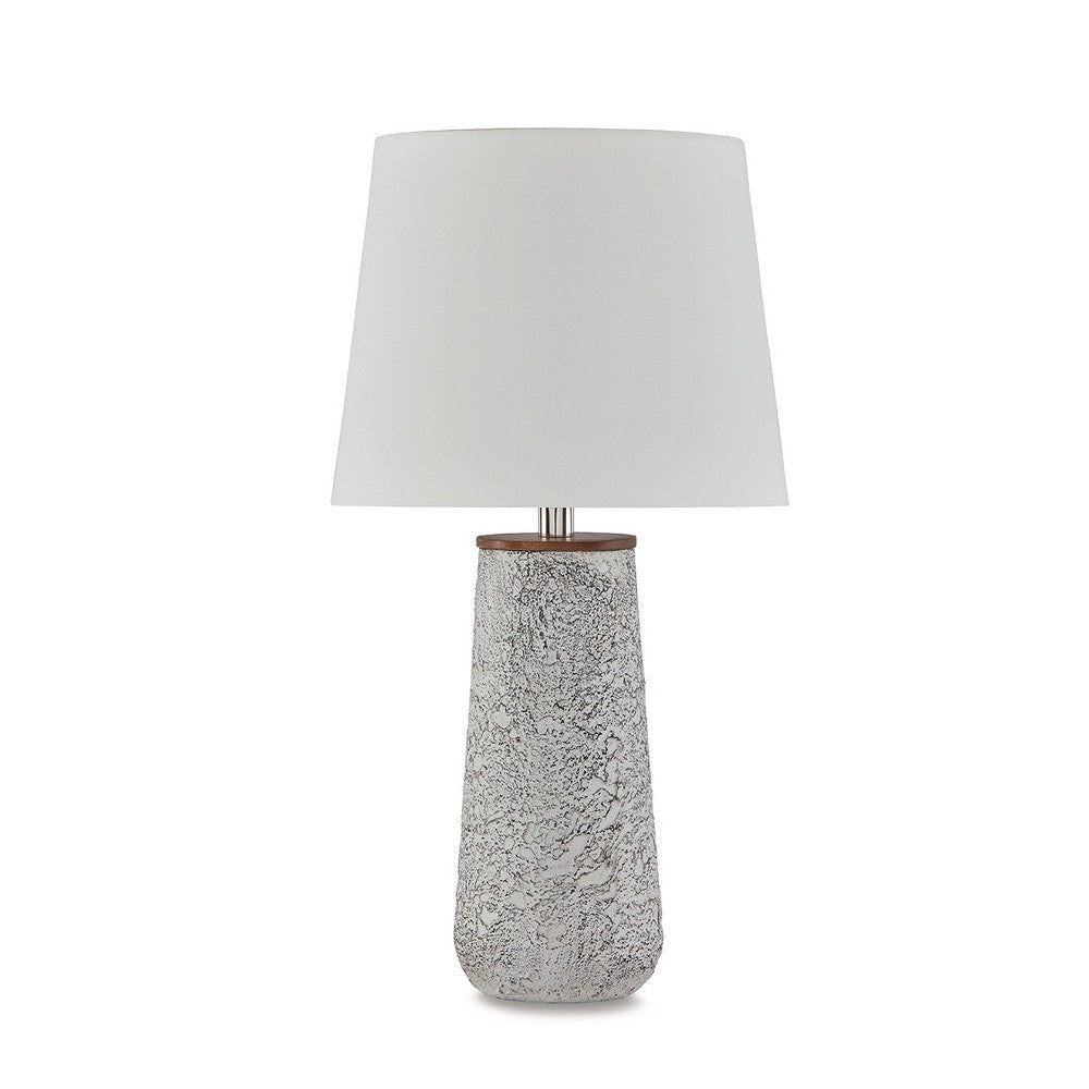 Ashley Roe Table Lamp Set of 2 | Antique White Textured Metal | Drum Shade BM327796