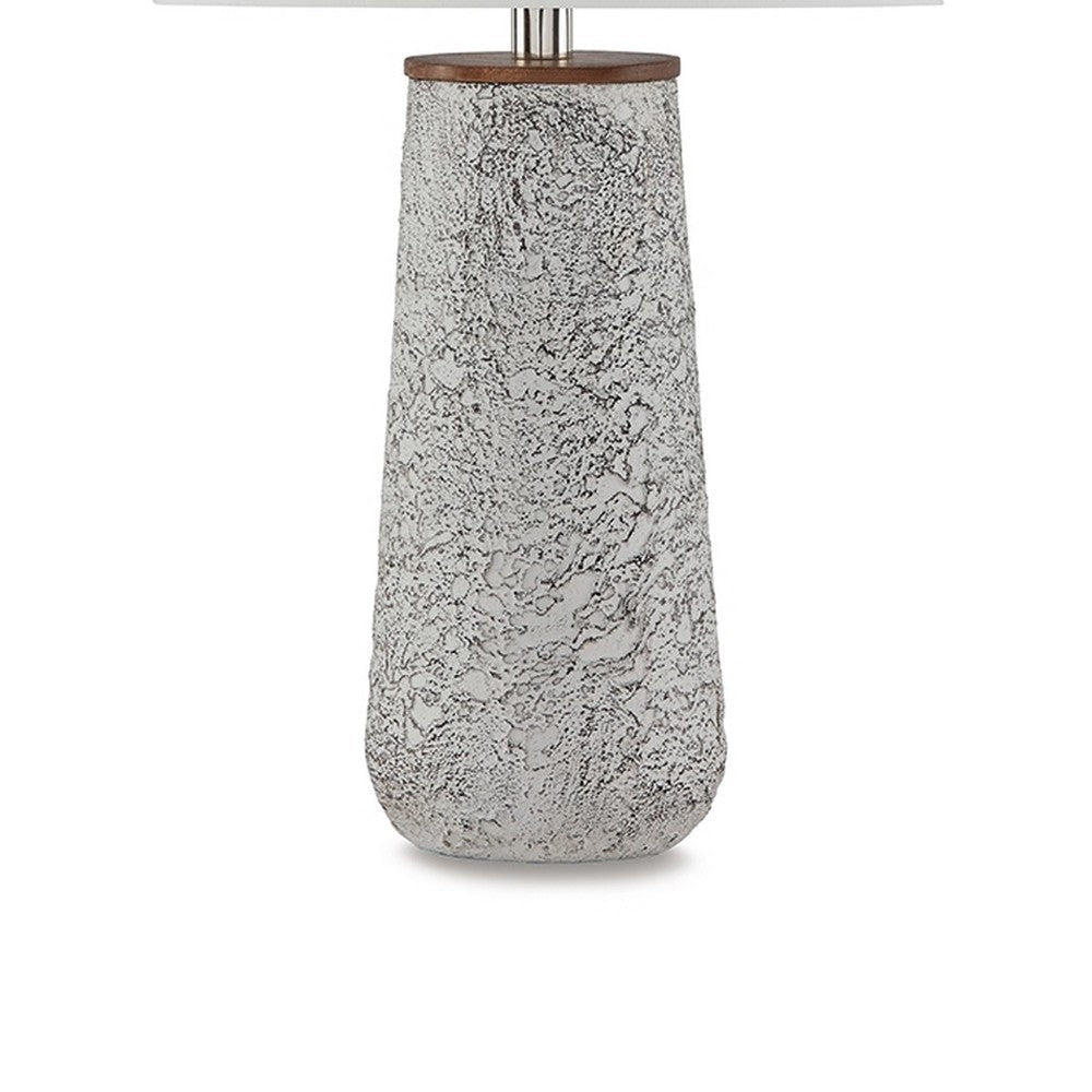 Ashley Roe Table Lamp Set of 2 | Antique White Textured Metal | Drum Shade BM327796