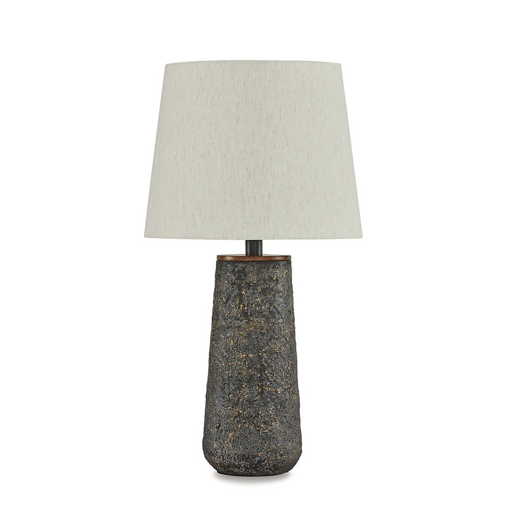 Ashley Roe Table Lamp Set of 2 | Antique Black Textured Metal | Drum Shade BM327797