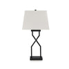Ashley Table Lamp Set of 2 | Empire Fabric Shade | Black Geometric Base w USB BM327798