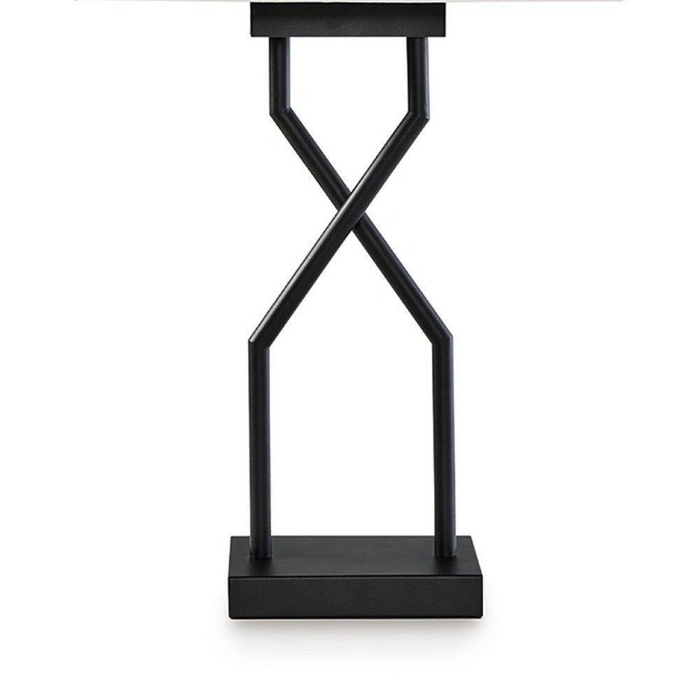 Ashley Table Lamp Set of 2 | Empire Fabric Shade | Black Geometric Base w USB BM327798