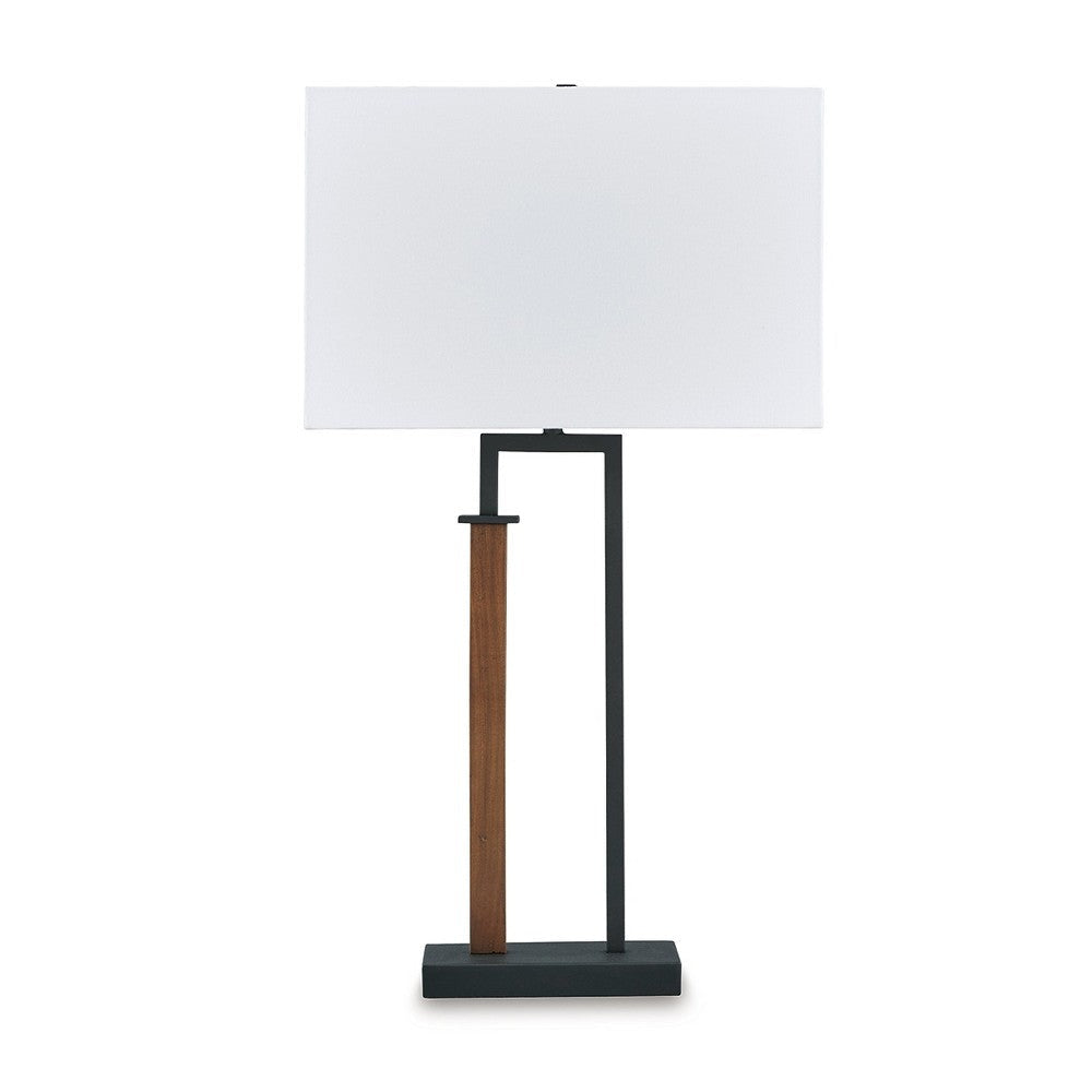 Ashley Table Lamp Set of 2 | Curved Wired Bronze Base | Beige Fabric Shade BM327802