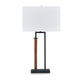 Ashley Table Lamp Set of 2 | Curved Wired Bronze Base | Beige Fabric Shade BM327802