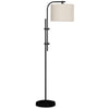 Ashley Mney Floor Lamp | Adjustable Arm | White Drum Shade | 60’’ Black Metal BM327803