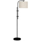 Ashley Mney Floor Lamp | Adjustable Arm | White Drum Shade | 60’’ Black Metal BM327803