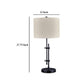 Ashley Mney Table Lamp | Adjustable Arm | White Drum Shade | 28’’ Black Metal BM327805
