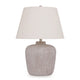 Ashley Rey Table Lamp | Empire Fabric Shade | 27" Ivory Pot Metal Base