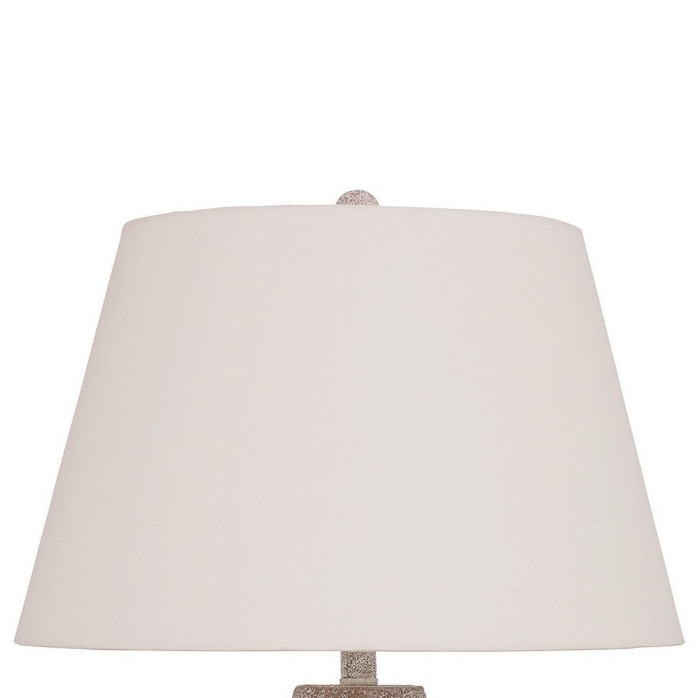 Ashley Rey Table Lamp | Empire Fabric Shade | 27" Ivory Pot Metal Base