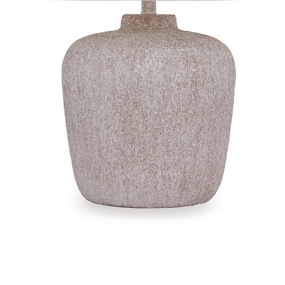 Ashley Rey Table Lamp | Empire Fabric Shade | 27" Ivory Pot Metal Base
