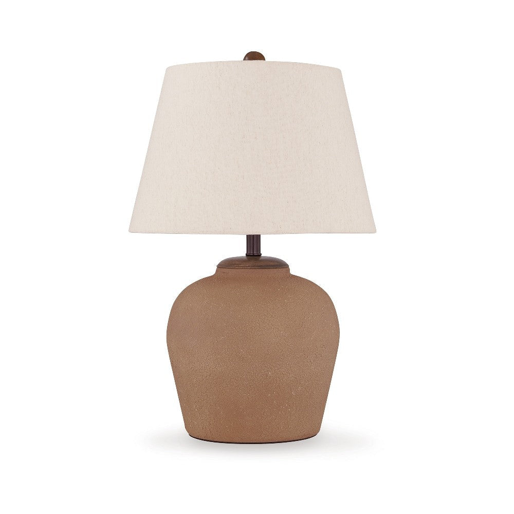 Ashley Tery Table Lamp | Empire Hardback Shade | Textured Rust Brown Metal