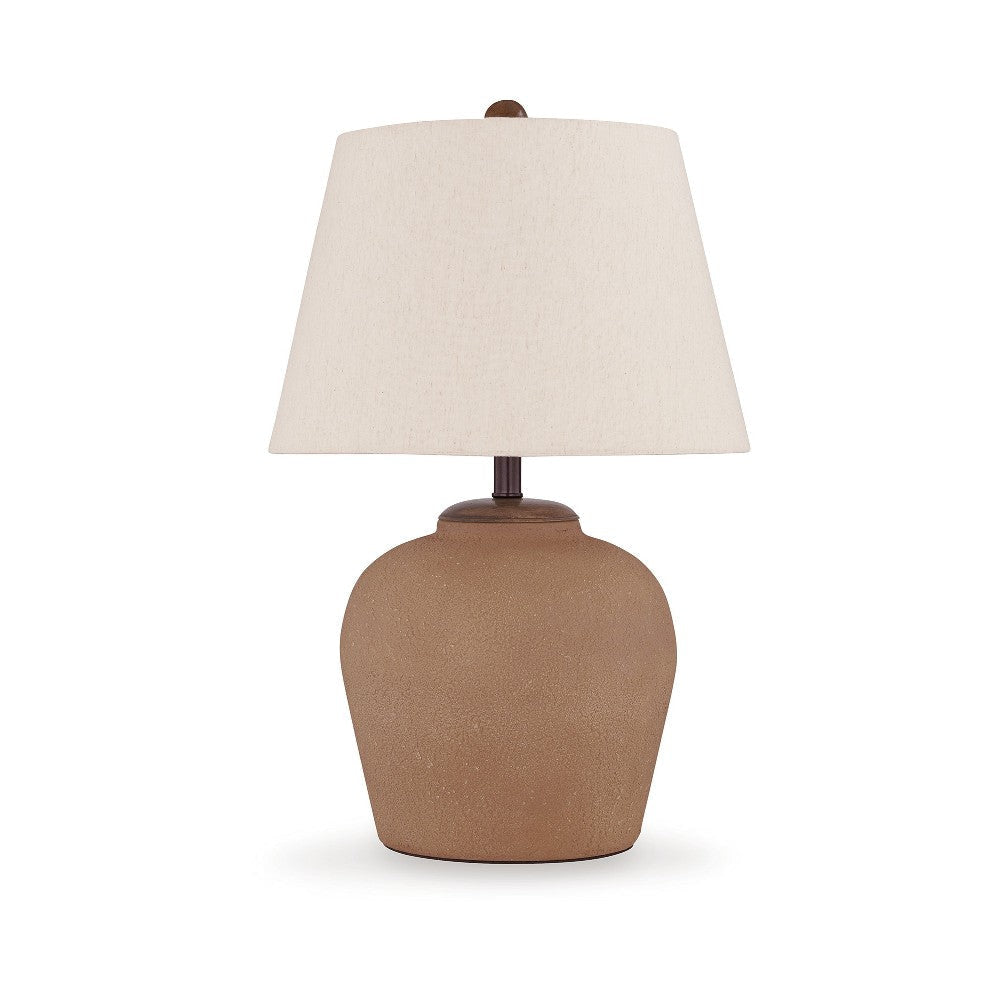 Ashley Tery Table Lamp | Empire Hardback Shade | Textured Rust Brown Metal BM327808