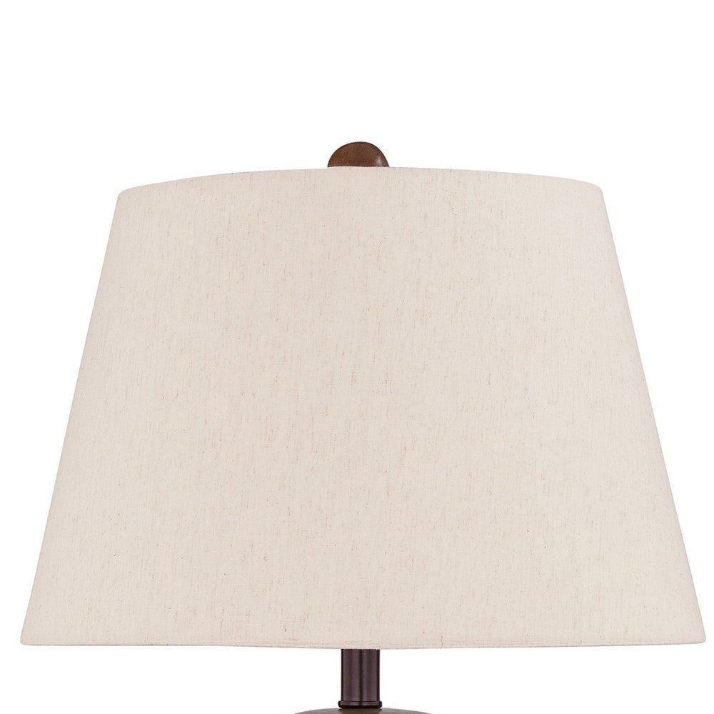 Ashley Tery Table Lamp | Empire Hardback Shade | Textured Rust Brown Metal BM327808