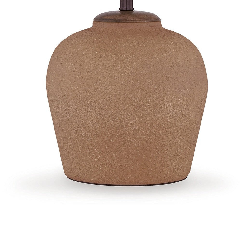 Ashley Tery Table Lamp | Empire Hardback Shade | Textured Rust Brown Metal BM327808