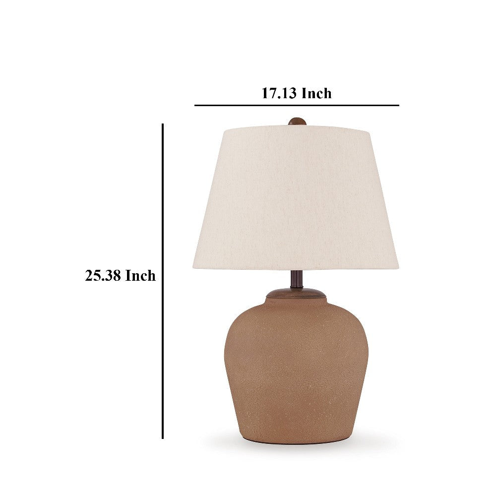 Ashley Tery Table Lamp | Empire Hardback Shade | Textured Rust Brown Metal BM327808