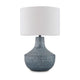 Ashley Lym Table Lamp | Gray Hammered Metal Base | White Fabric Shade 28"