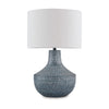 Ashley Lym Table Lamp | Gray Hammered Metal Base | White Fabric Shade 28’’ BM327809