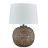 Ashley Vesy Table Lamp | Brown Abstract Impressions | 25’’ Round Metal Base BM327810