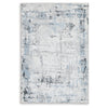 Ashley Tony 5 x 7 Medium Area Rug | Blue White Machine Woven Abstract Pattern