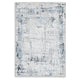 Ashley Tony 5 x 7 Medium Area Rug | Blue White Machine Woven Abstract Pattern