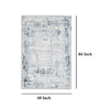 Ashley Tony 5 x 7 Medium Area Rug | Blue White Machine Woven Abstract Pattern BM327815