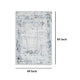 Ashley Tony 5 x 7 Medium Area Rug | Blue White Machine Woven Abstract Pattern BM327815