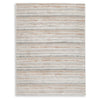 Ashley Neyo 5 x 7 Medium Area Rug | Machine Woven White Brown Striped Pattern