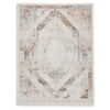 Ashley Nery 8 x 10 Large Area Rug | White Brown Classic Medallion Pattern